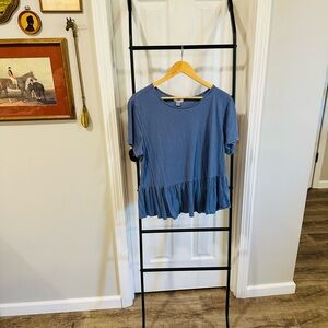 Old Navy Blue Peplum Top